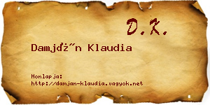 Damján Klaudia névjegykártya